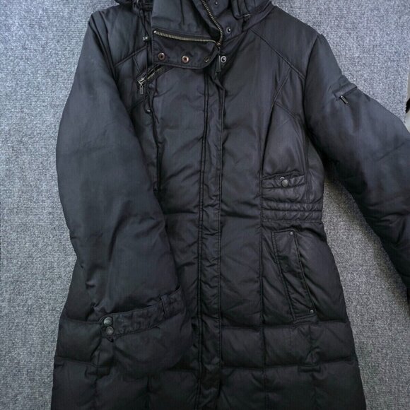 Cole Haan Mens Black Full Zip Down Puffer Jacket Size Medium Long Sleeve - Picture 1 of 15
